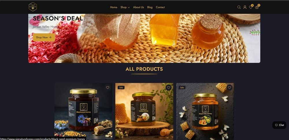 Signature Honey Shopify store